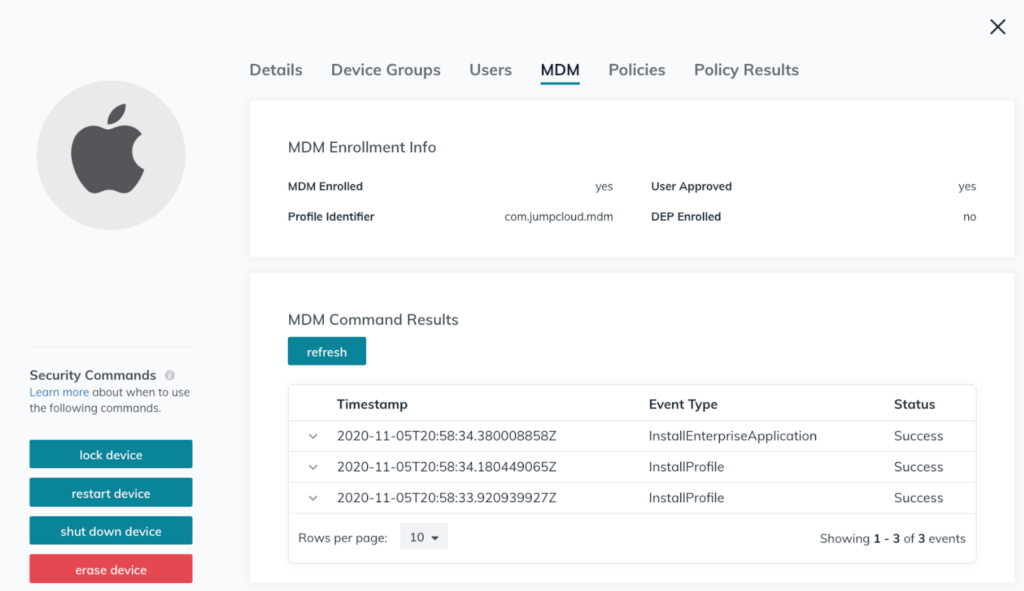 mdm jumpcloud dashboard