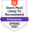 g2 badge users most likely to recommend enterprise spring 2021