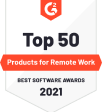 G2 Badge top 50 product for remote workers