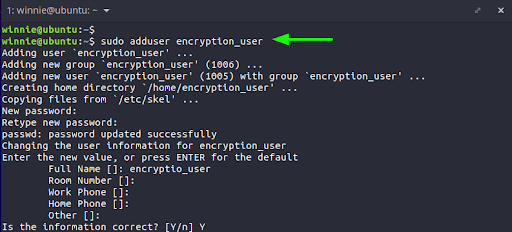 Encryption of your home directory requires the use of another privileged user. This is because some of the files in your home directory might be rendered inaccessible if you are performing the encryption while logged in with your own account.