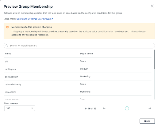 Preview Group Membership