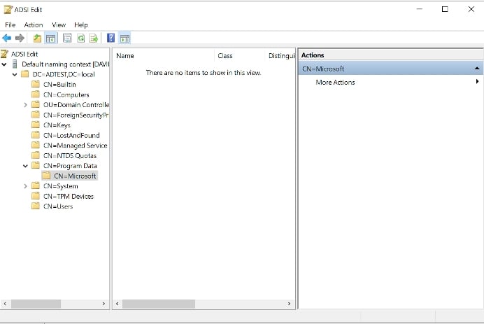 Screenshot of the options ADSI Edit tool