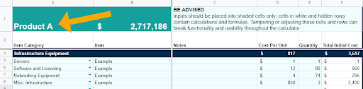 Screenshot of JumpCloud's TCO calculator option tab