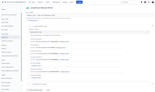 Screenshot of JumpCloud's Jira integration