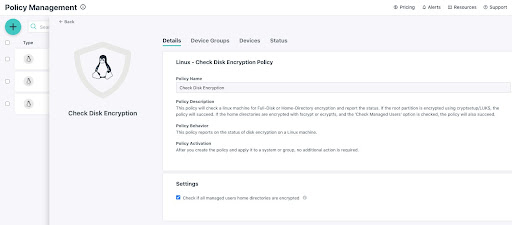 JumpCloud allows you to check if Linux systems have encryption enabled.