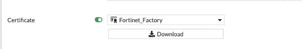 Fortinet factory certificate
