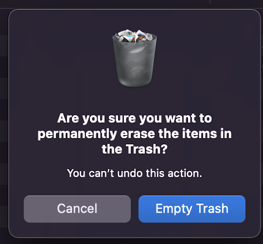 screenshot of mac trash