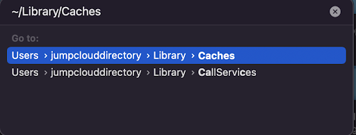 screenshot of mac library caches