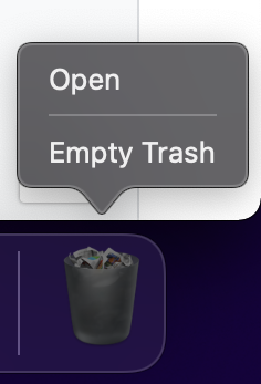 screenshot of mac trash bin