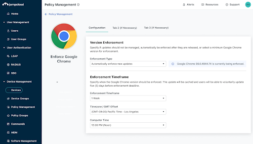 screenshot of policy management