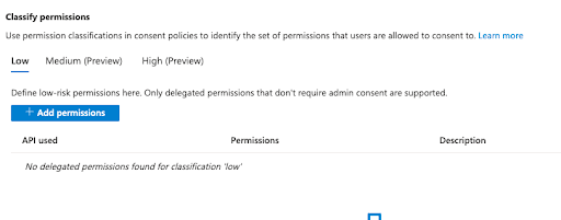 Configuring permissions in Azure Active Directory