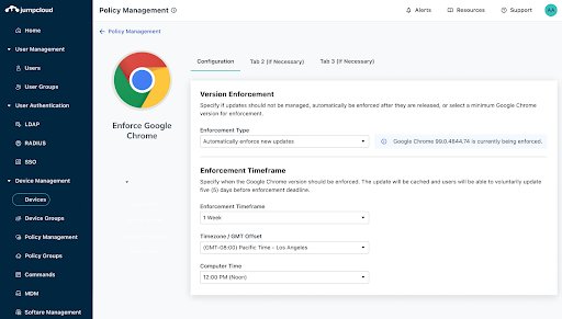 Google Chrome patch management in JumpCloud