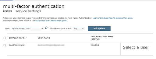 Configuring multi-factor authentication in Azure Active Directory