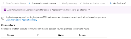 Azure AD Application Proxy requires AAD Premium or a Basic License
