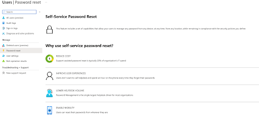 users password reset