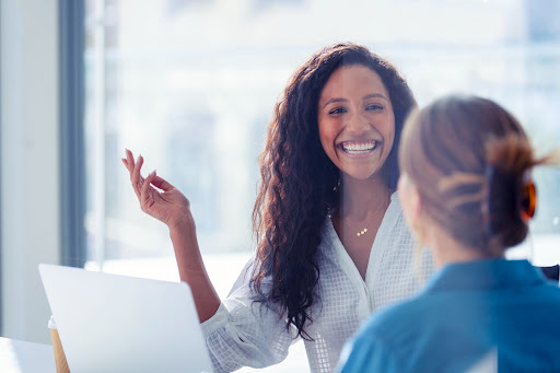 two women having a conversation