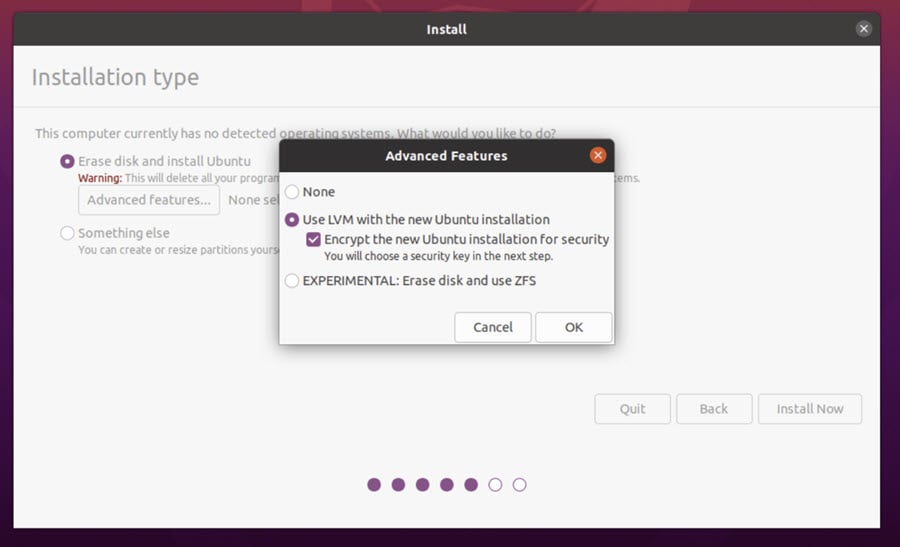 Installer UI for Ubuntu 20.04 LTS