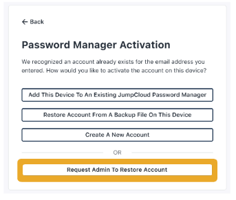 password manager activation screenshot