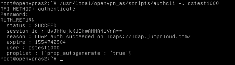 Testing OpenVPN LDAP authentication via terminal.