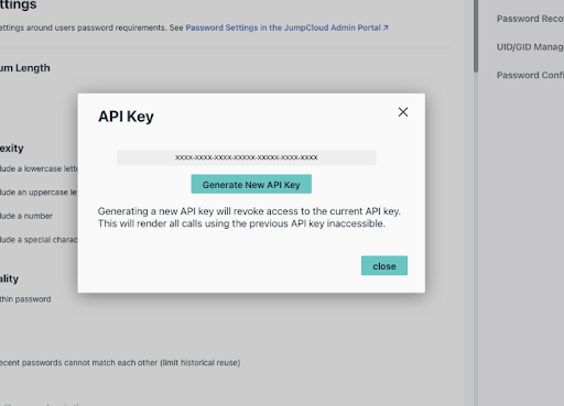 API Key generation