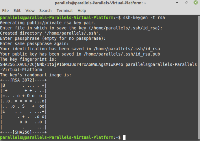 SSH KEYS console