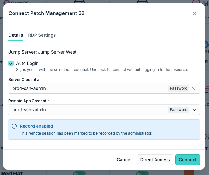 RemoteApp connection with Server Credential and Remote App Credential