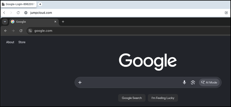 Session with Browser Address Bar and Tabs enabled