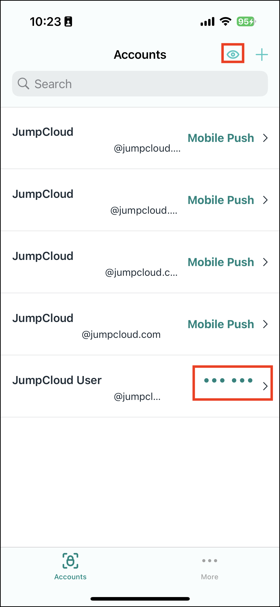 A Screen showing JC protect mobile app UI