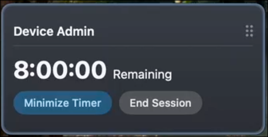 A screenshot showing Floating Timer For Approved Access Request