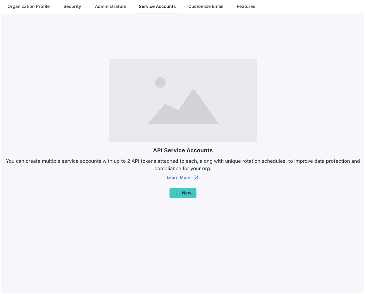 A screenshot showing the Service Accounts