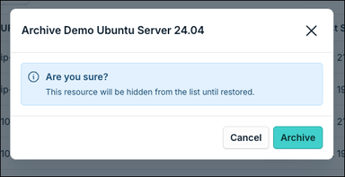 Archive a server