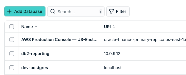Add Database form in JumpCloud PAM