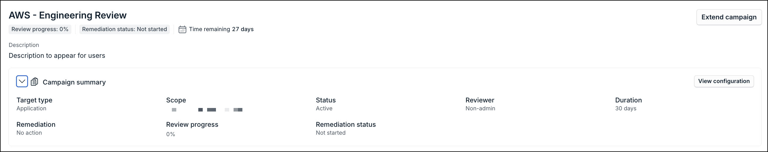 Active campaign header status badges