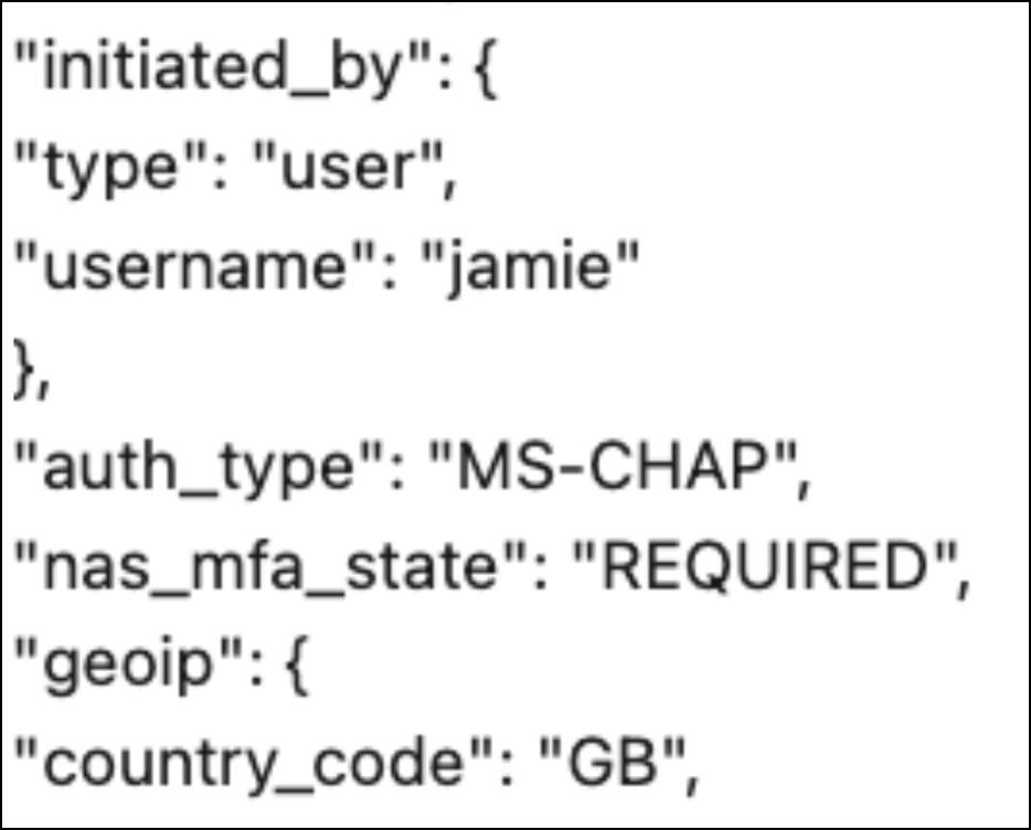 A screenshot showing JumpCloud logs.