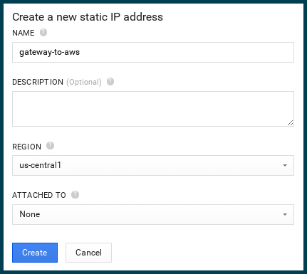 create new static IP address