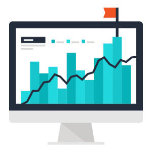 computer-with-teal-graph-and-red-flag Moving to the cloud for increased productivity