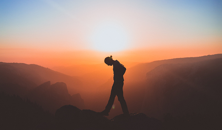 one identity signified with an individual silhouette against a landscape
