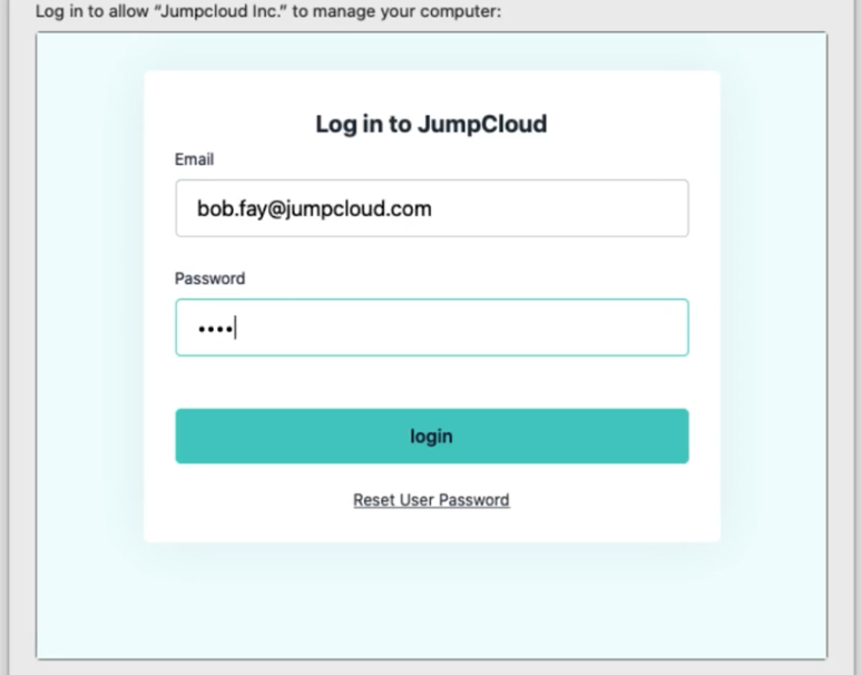jumpcloud login screenshot