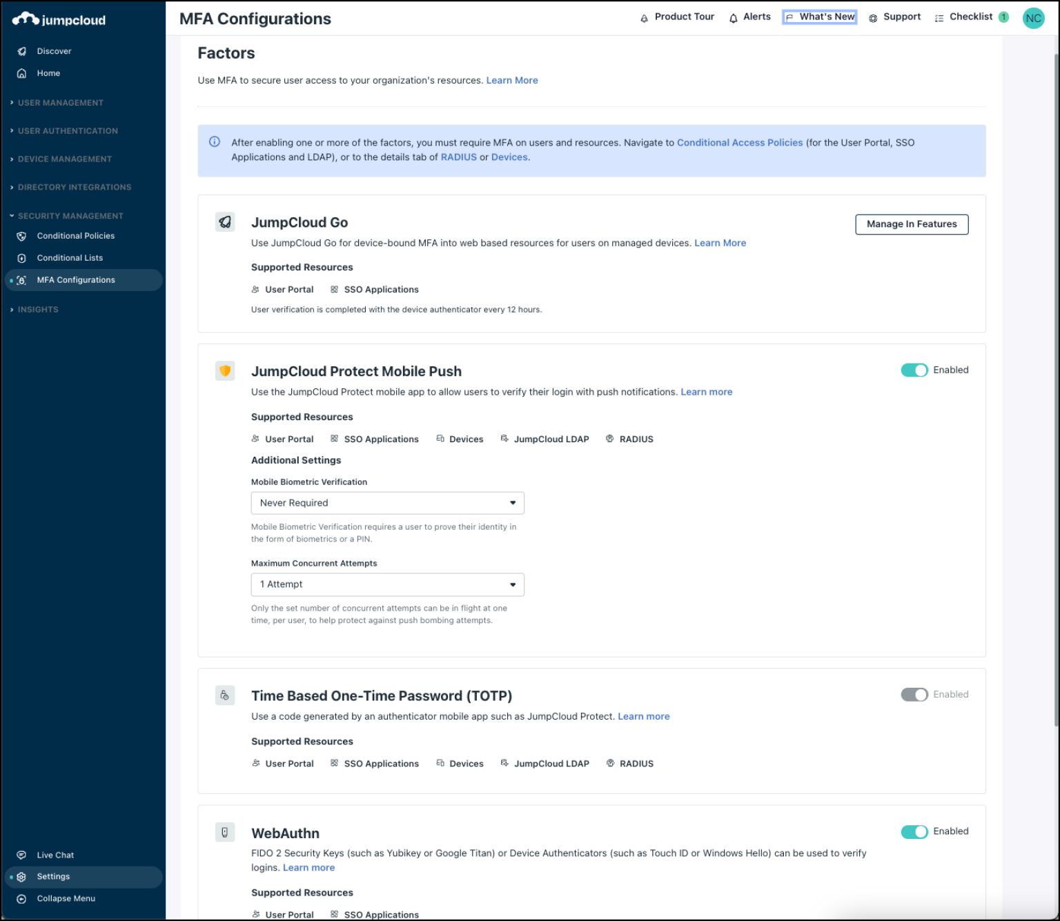 Get Started: MFA - JumpCloud