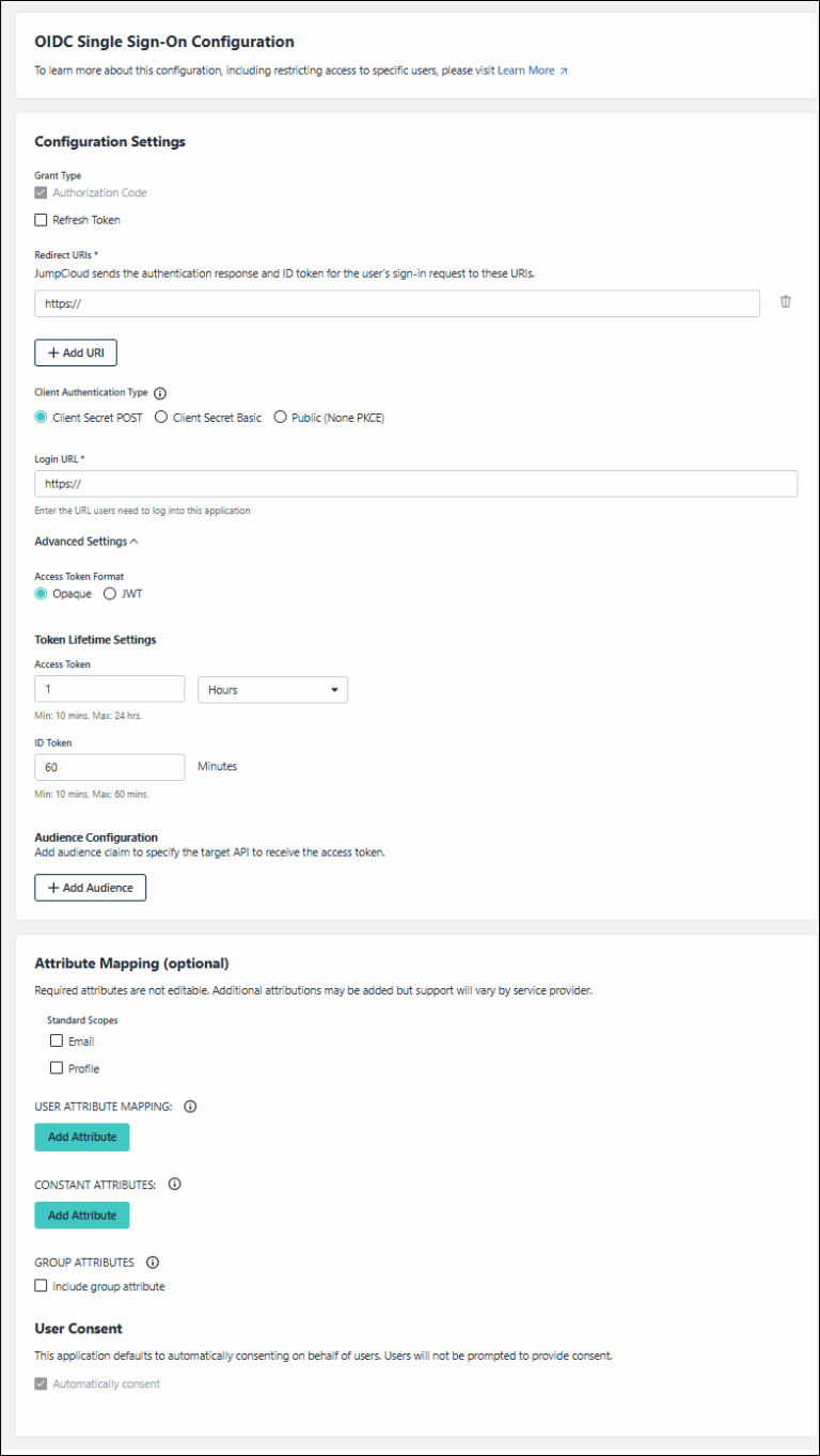 SSO with OIDC - JumpCloud
