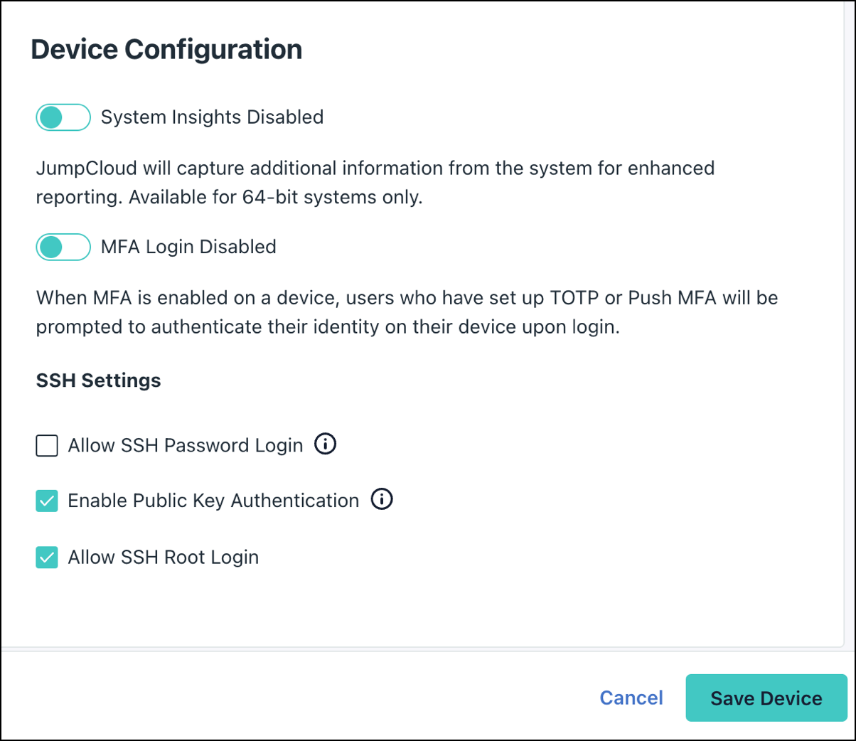 Linux Device > Highlights > Device Configuration