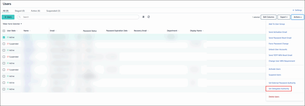 Set Delegated Authority