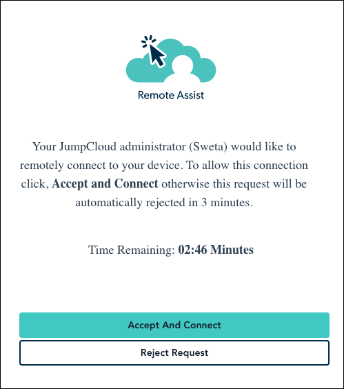 Image of the Remote Assist Consent Prompt