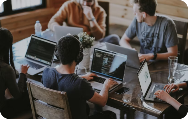 People working at desk