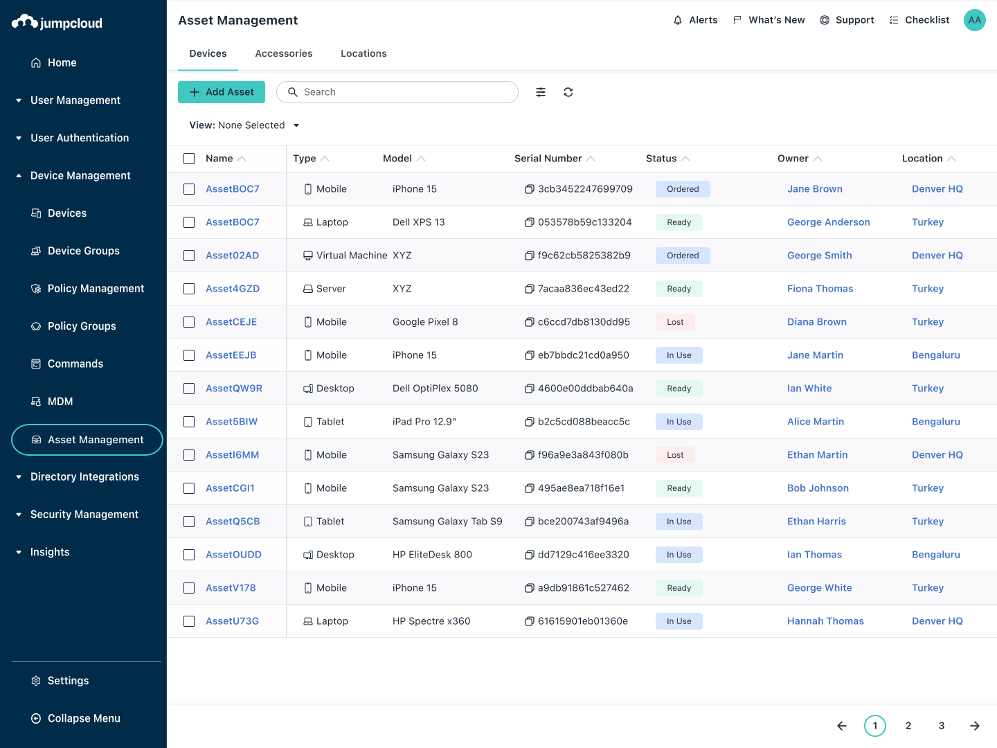 DeviceManagement AssetManagement Devices
