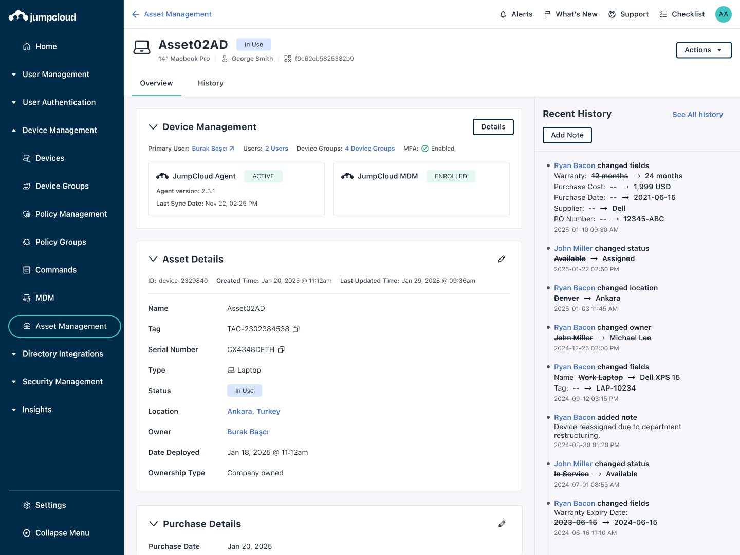 DeviceManagement AssetMangement DeviceOverview