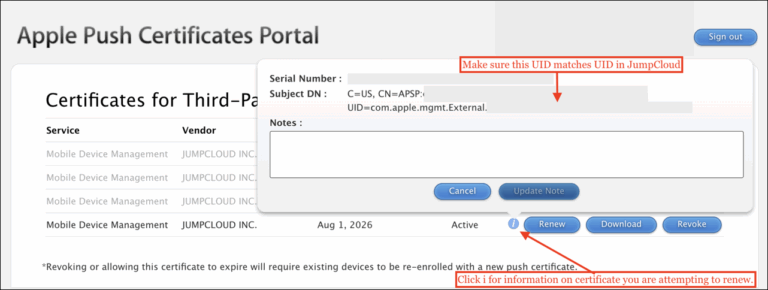 Troubleshoot: MDM Certificate Renewal - JumpCloud