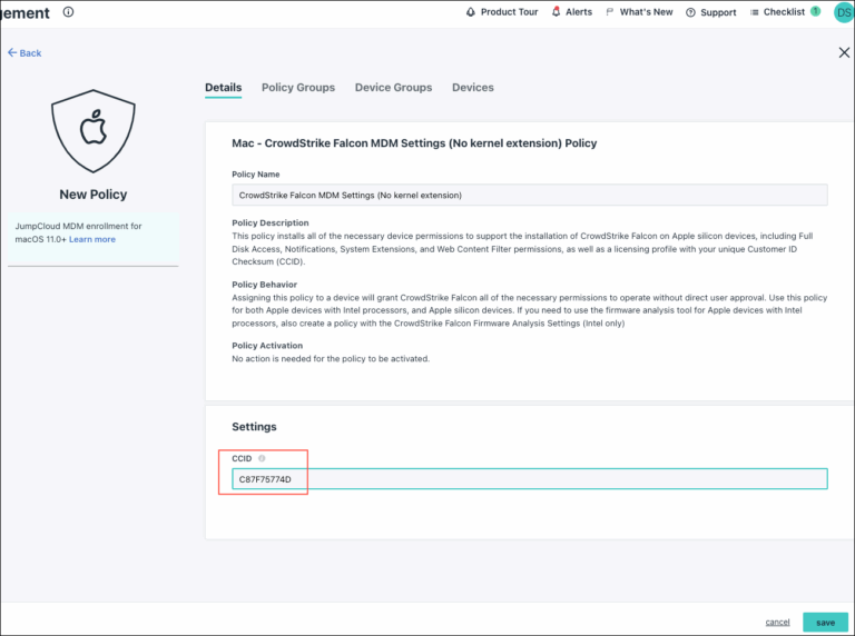 Install the CrowdStrike Falcon Agent - JumpCloud