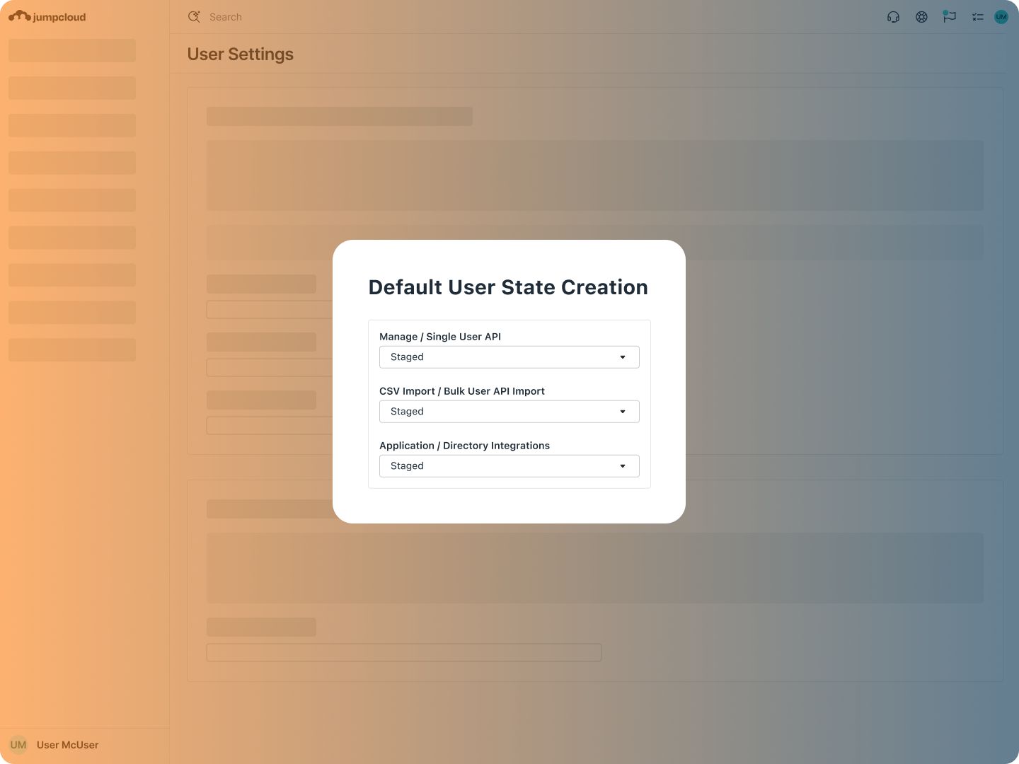 Product Screenshot - Default User State Creation