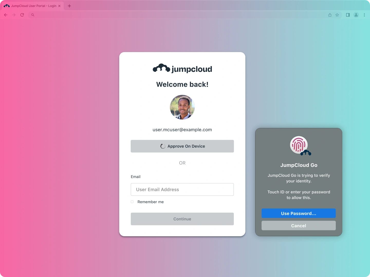 Product Screenshot - JumpCloudGo Popup